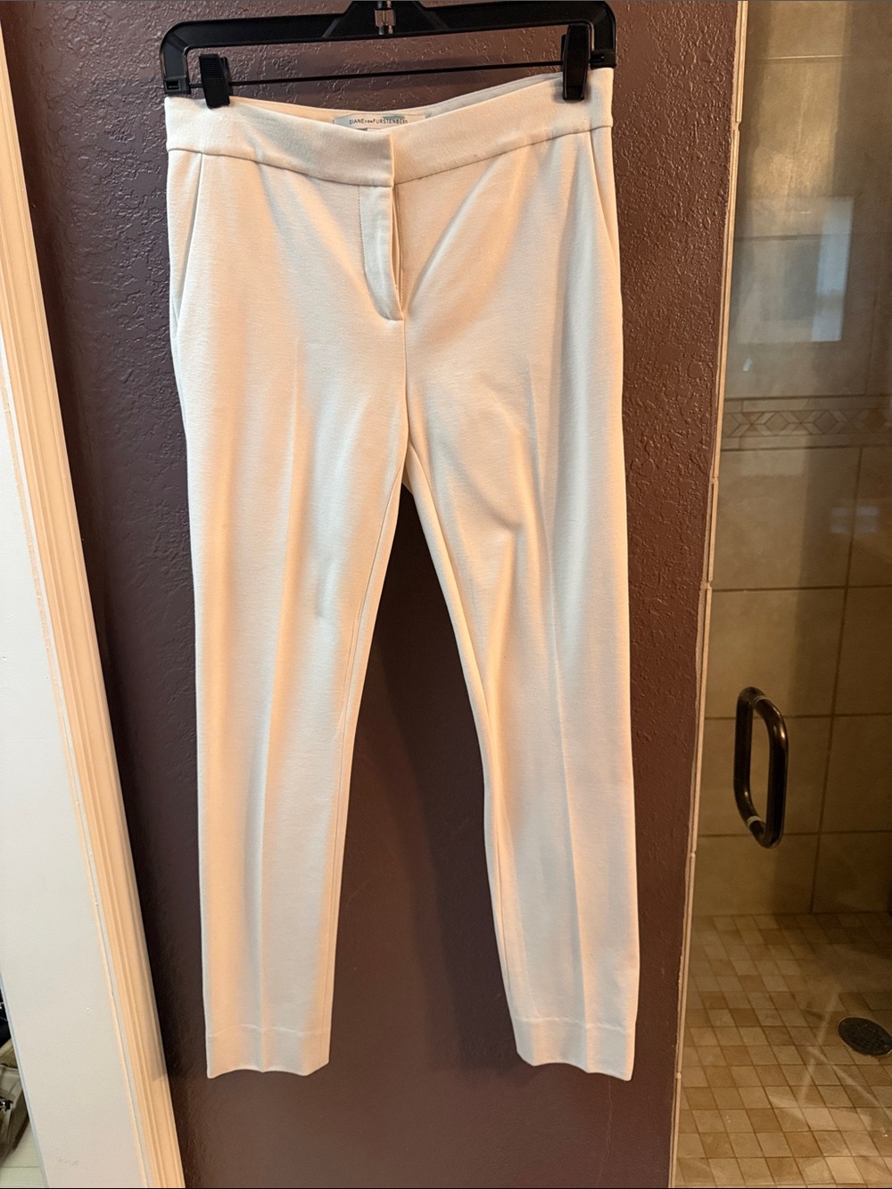 Diane Von Furstenberg Cream Skinny Pants